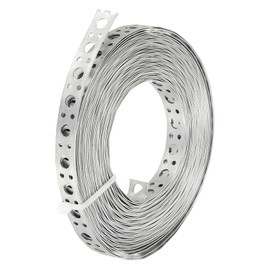 PATIKIL Galvanized Pipe Strap, 0.47 Inch x 33 FT 0.6mm Thickness Metal Strapping with Holes Bendable Pipe Hanger Strap for Pipe Supports Hanging, Silver Tone