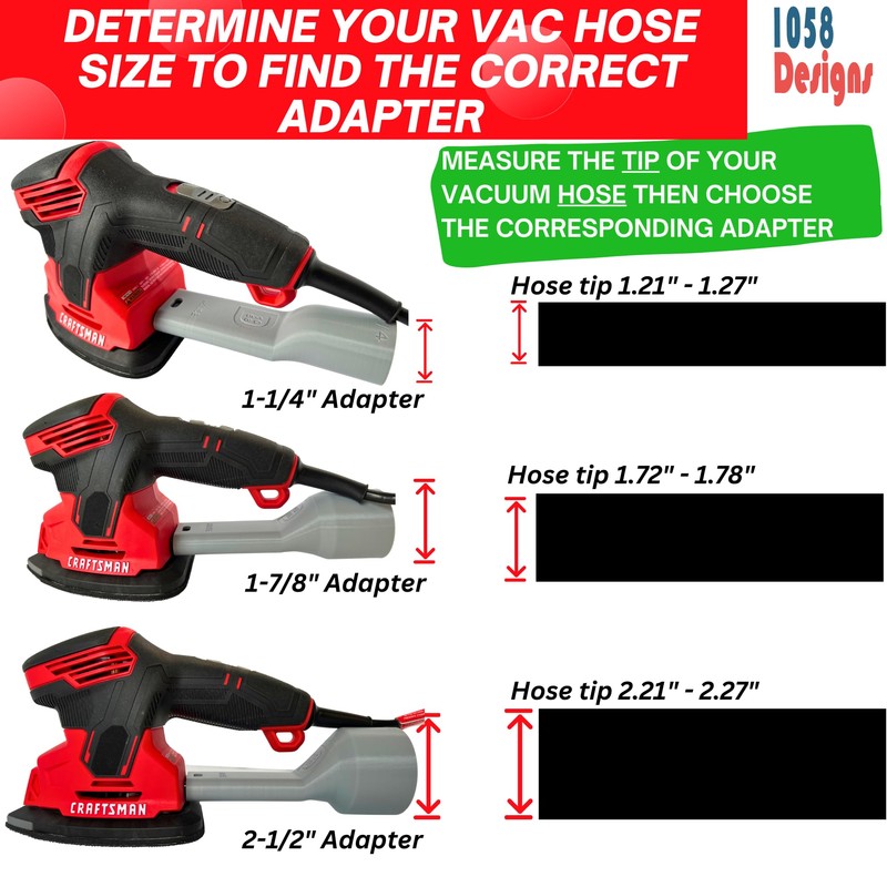 1058 Designs - Sander Vacuum Adapter for CRAFTSMAN Detail Sander
