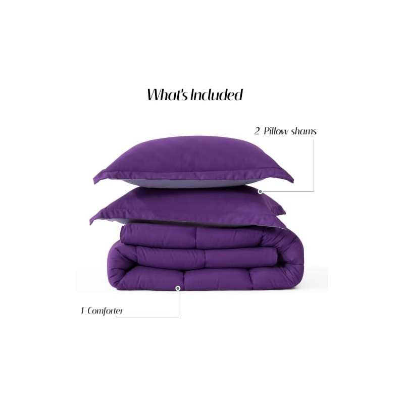 Hig Juego Edredón Reversible Piezas Individual Todas Estaciones Funda Pestañas