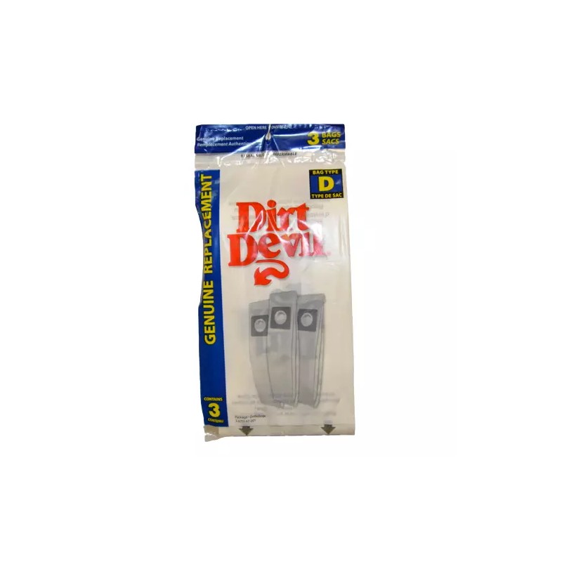 Dirt Devil 3-670147-001 Dirt Devil Vacuum Bag, Type D, 3-Pack
