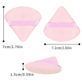 Pack of 2 Powder Puff Triangle Powder Puff Soft Makeup Powder Puff Reusable Powder Puff Triangle Dry Wet Velour Puff for Loose Powder Daily Makeup Foundation Cream Blush (Pink)
