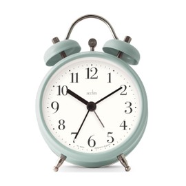 Acctim Shefford Analogue Faux Double Bell Small Alarm Clock (Sage)