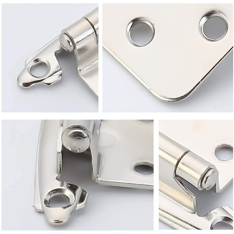 50 Pack Cabinet Door Hinges, 1/2 Inch Self Closing Overlay
