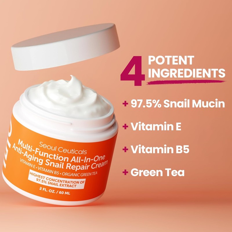SeoulCeuticals Crema Multiusos con Extracto de Caracol, Vitamina E y