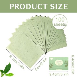 MEXRUMI Pack of 2 Face Blotting Papers, Green Tea, Oil Absorbent Wipes for Men, Women, Pack of 200 Face Oil Blotting Papers, Face Blotting Papers, Oil Blotting Papers