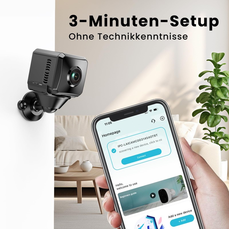 HYCENCY Mini Camera WLAN 1080P HD Surveillance Camera Indoor WiFi