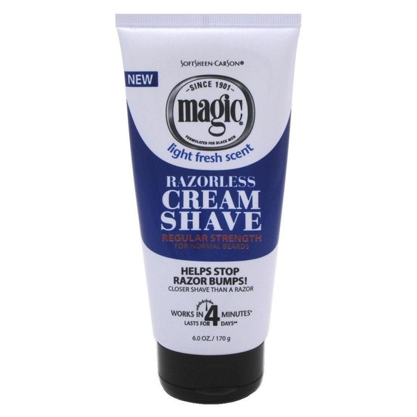 Magic Shave Razorless Cream Shave, Light Fresh Scent, Regular Strength 6 oz (Pack of 3)