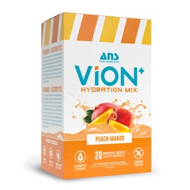 ViON+ Hydration Mix Peach Mango - Sugar-Free Electrolyte Powder with 8 Essential Vitamins - 20 On-the-Go Stick Packs for Hydration, Energy & Recovery - Natural Flavors & No Artificial Colors or Dyes
