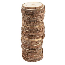 Ideen mit Herz Decorative Tree Discs, 0.6 cm Thick, Wooden Discs, Round Wooden Panels (Diameter 6 cm to Diameter 7 cm, Pack of 30)