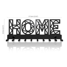 SirHoldeer Key Holder for Wall, Key Hooks Wall Mounted with 10 Hooks, Heavy Duty Key Hangers for Living Room Bathroom Kitchen Bedroom Black Metal Key Racks Home