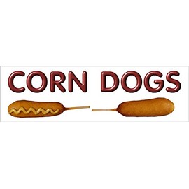14" x 48" VINYL BANNER CORN DOGS FULL COLOR NEW