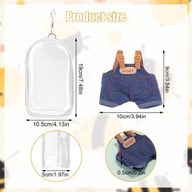 Plüschpuppe Kleidung Satz, Schöne Plüschspielzeugkleidung mit Aufbewahrungstasche für Puppen für Süße Plüschpuppen Outfit Dekoration und Lagerung (Blau)