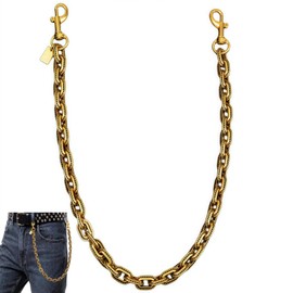 Men Women Jeans Chain, Wallet Pants Chains, Hip Hop Gothic Punk Cuban Link Chain for Pants Pockets Belt Accessories (golden)
