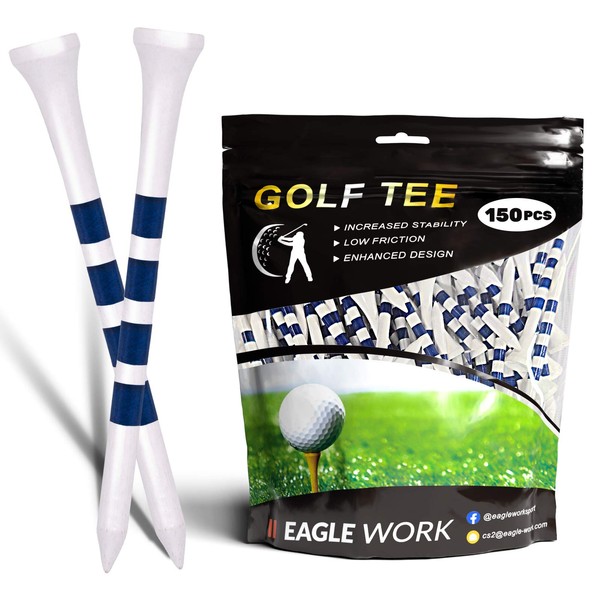 EAGLE WORK Bamboo Golf Tees, Pack of 150(2-3/4'') Professional Tees,