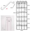 Large Hanging Shoe Organizer, 24 White Mesh Pockets Over the