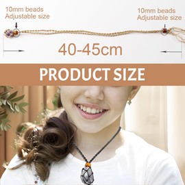 ZORVUJI 2 Pieces Necklace Cord Empty Stone Holder Crystal Necklace Holder Pendant Quartz Raw Stone Adjustable Rope (35-50 mm/1.4-2 Inches)