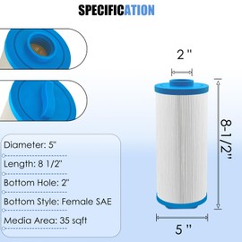 LVJUSEN Spa Filter Replaces PMA-R3 X268548 Master Spa Filter/Nordic Retreat Spa Filter/Pleatco PWW35L/Unicel 4CH-935, Fits Most Clarity, Healthy Living Spas, Use with EcoPur X268532