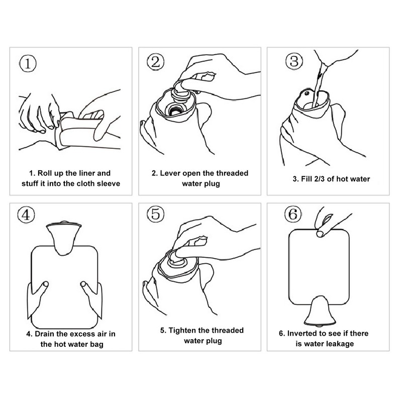 Plush Hot Water Bottle with Soft Plush Cover 2000ml Anti