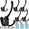 IBosins 6 Pack Big Heavy Duty Three Prongs Coat Hooks