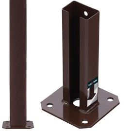 KOTARBAU® Post Support 60 x 40 mm Dowel Plate with Fence Base Galvanised and Powder-Coated Screw-On Sleeve Post Shoe for Posts Post Support Double Rod Mat Fence for Screwing On