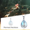 DAYLINLOVE Mermaid Necklace 925 Sterling Silver Moonstone Pendant Necklace Sea