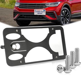 Anti Theft Front License Plate Bracket Mount Compatible with VW Tiguan R (2020-2023),No Drill Tow Hook License Plate Frame Holder,Installs in Seconds