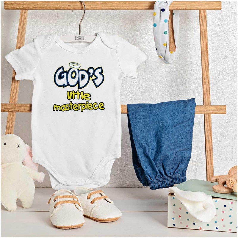 Brisco Brands God's Little Masterpiece Christian Baby Romper Boys or