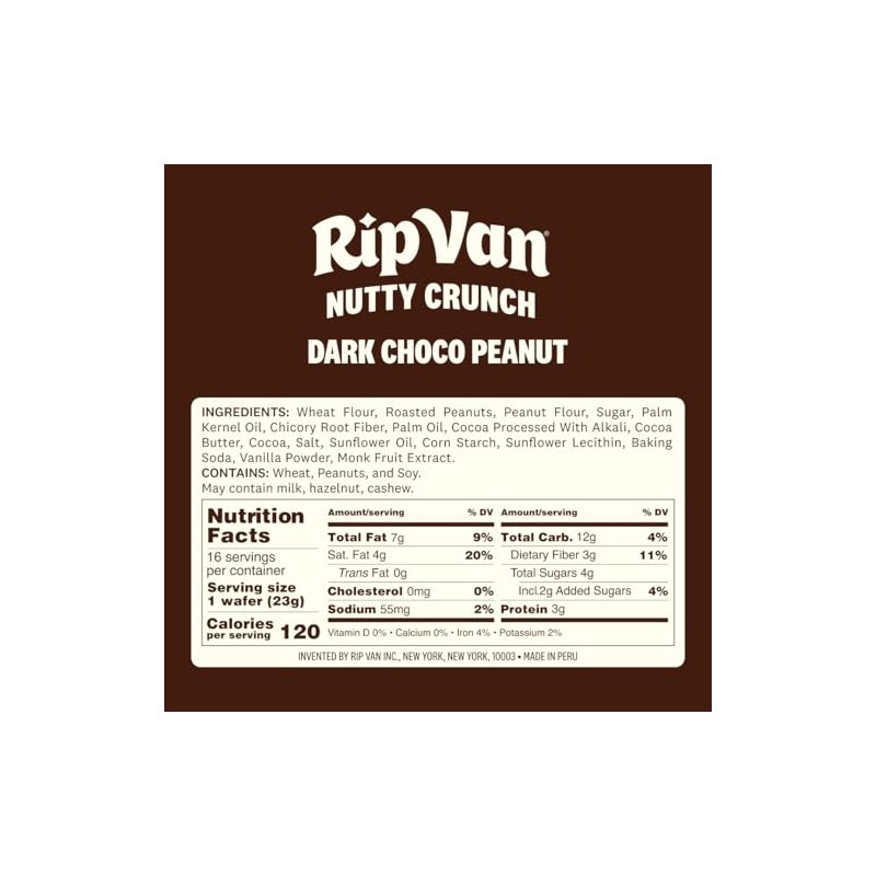 Rip Van Nutty Crunch Dark Chocolate Peanut Butter Wafer –