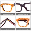 Zeelool Blue Light Glasses for Women Orange Rectangle Eyeglasses Bluelight