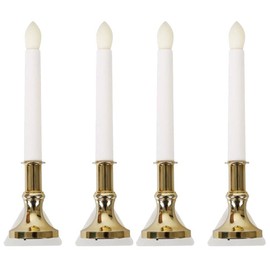 4 Pack Solar Flameless Candles Light Solar Powered Flickering Candle Light Window Wall Lamp Romantic Night Light Wall Lamp with Suction Cups Decoration for Party Christmas Hallowmas Festival