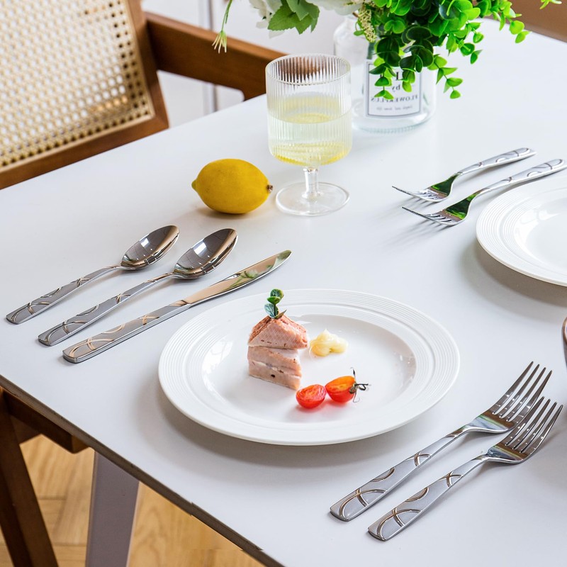 HIKAA Gift Wrap Silverware Set Stainless Steel Flatware Set for