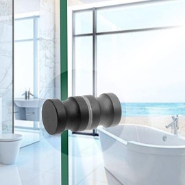 Xrten 2 Shower Door knobs,Shower Door Handle,Shower Door knob of Stainless Steel,Shower Glass Door for Bathroom,Kitchen and Office,30 x 60 mm (Black)