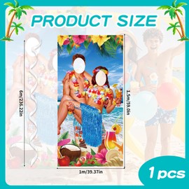 Hawaii-Themed Party Backdrop, Luau Couple Photo Door Banner - Tropical Party Decorations - Moana Birthday, Aloha Stitch, Luau, Hawaiian Party Enhancer - Durable & Easy to Use