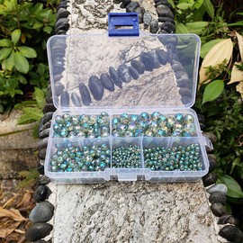 Chengmu Clear Green Rondelle Glass Beads for Jewelry Making, Faceted Briolette Crytal Spacer Beads for Bracelet Necklace Earring (2mm 4mm 6mm 8mm 10mm Mixed Sizes, 1000pcs)