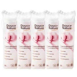 Doosnatur Organic 100% Cotton Round Cotton Pads 80 Sheets x 5 / 두스나뚜르 유기농 순면 100% 원형 화장솜 80매 x5개