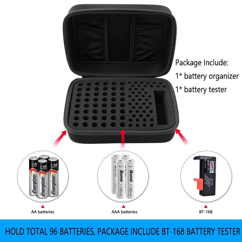 Battery Organizer Storage Box Case Holder for 48 x AA,