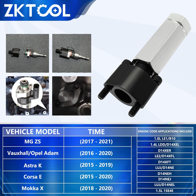 ZKTOOL Fuel Injector Removal Tool - Compatible with Vauxhall, Opel
