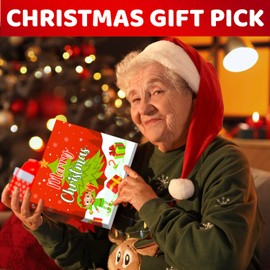 HAPPYPOP Christmas Gifts Stocking Socks For Women - Secret Santa Socks Xmas Stocking Stuffers For Her Mom, Grandma Grandmother Christmas Gifts Stocking Stuffers