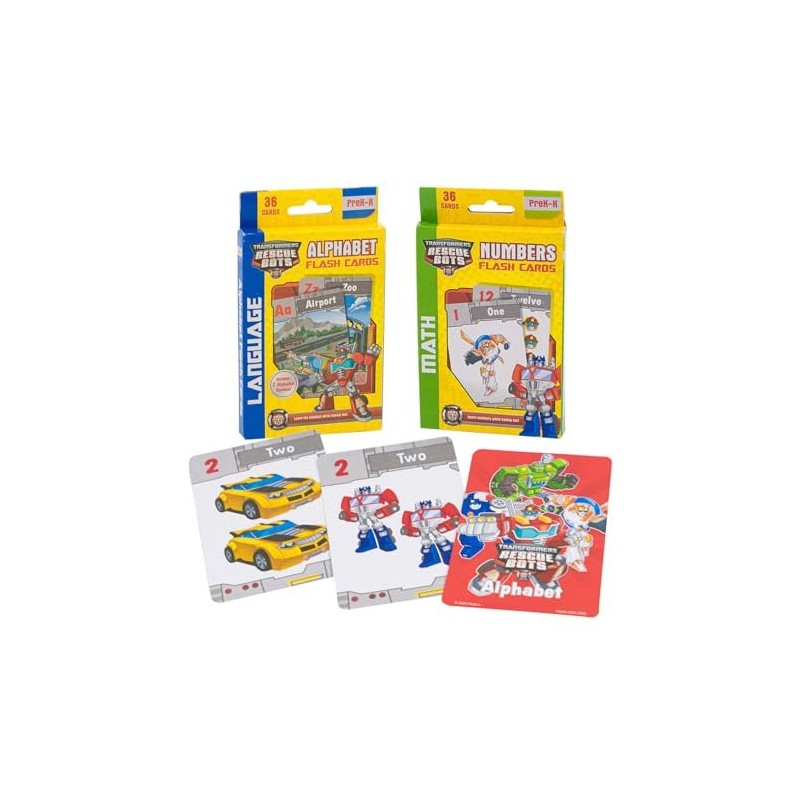 Hasbro Transformer Rescue Bots Flash Cards - Numbers, Alphabet -