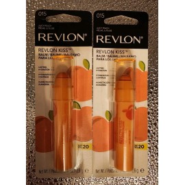 Revlon Lip Balm, 2 Pack) Kiss Tinted Lip Balm SPF 20 -015 Juicy Peach - (QQ1121)