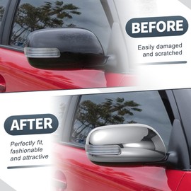 X AUTOHAUX Pair Car Rear View Driver Passenger Side Mirror Cover Cap Overlay Chrome Plated for Scion TC 2011-2016 Mirror Guard Covers Exterior Decoration Trims