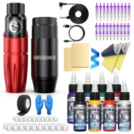 Wormhole Tattoo Kit, Wireless Tattoo machine with 2100mAh Tattoo battery power s