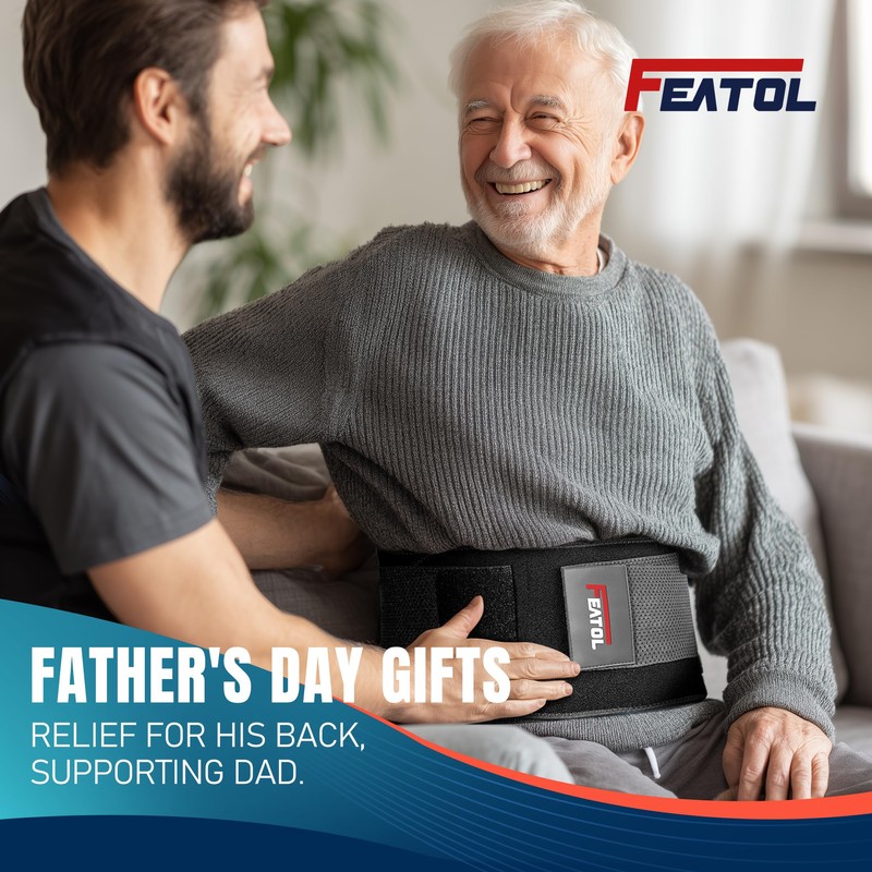 FEATOL Back Support Belt for Men & Women,Lumbar Belt for