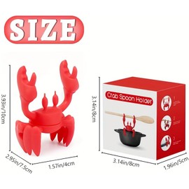 Soporte Utensilios de Cocina, Crab Spoon Holder Soporte para utensilios de cocina, Soporte para cuchara de silicona, Soporte de utensilios de cocina y parrilla resistente al calor