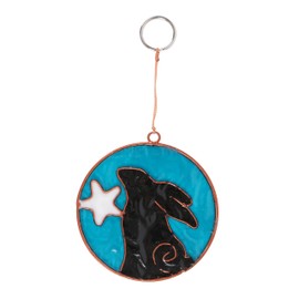 Handcrafted Moon Gazing Hare Suncatcher - Pagan Moon Design - Mystical Nature Energy Decor