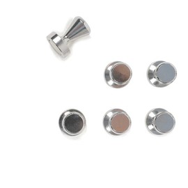 Hab & Gut -MC000-K- 6 Neodymium Magnets tenpin Shape Size: 21 mm high; 15 mm diameter,N35 chrome