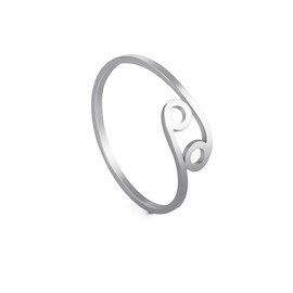 Dreamtimes Stainless Steel Zodiac Sign Rings for Women 12 Zodiac Sign Open Ring Aries Lion Virgo Gemini Libra Pisces Scorpio Birthday Gift, Stainless Steel, No Gemstone