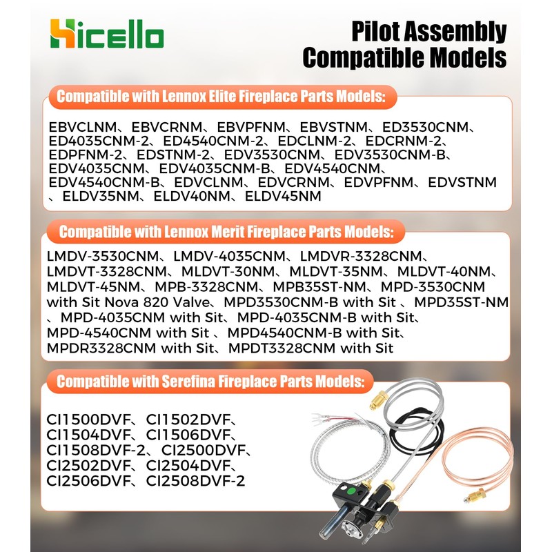Hicello 69L17 Pilot Assembly Kit Replacement for Lennox Elite, Merit,