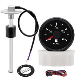 Geloo Fuel Sending Unit with Fuel Gauge Kits 14" (350mm) Boat 316 Stainless Steel Fuel Level Sensor Fuel Water Tank Sender Gas Tank Sending Unit Boat Gauge for Boat Truck RV 240-33ohm