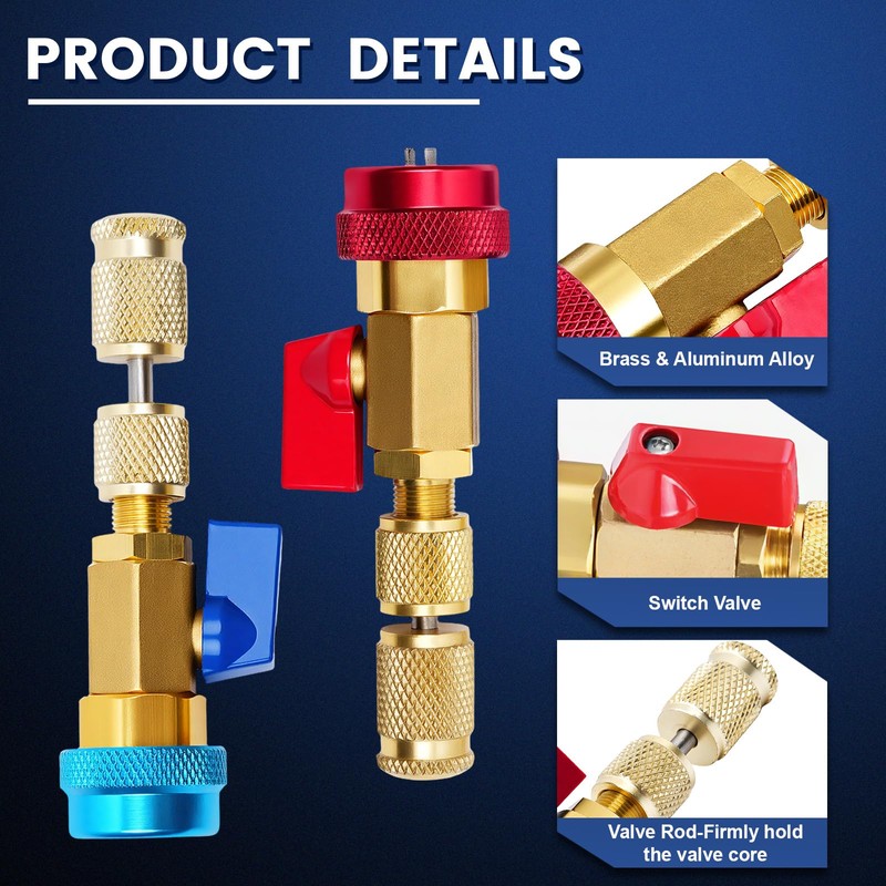 DikTalk AC Schrader Valve Core Removal Tool,60pcs Air Condition Schrader